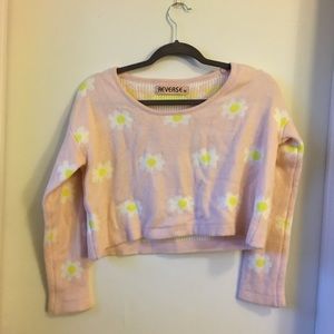 Reverse Daisy Cropped Sweater